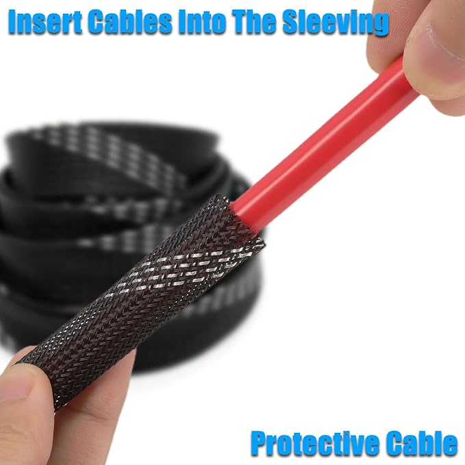 25ft PET Expandable Braided Cable Sleeve 1/3inch Pet Braided Cable Sleeve - Image 4