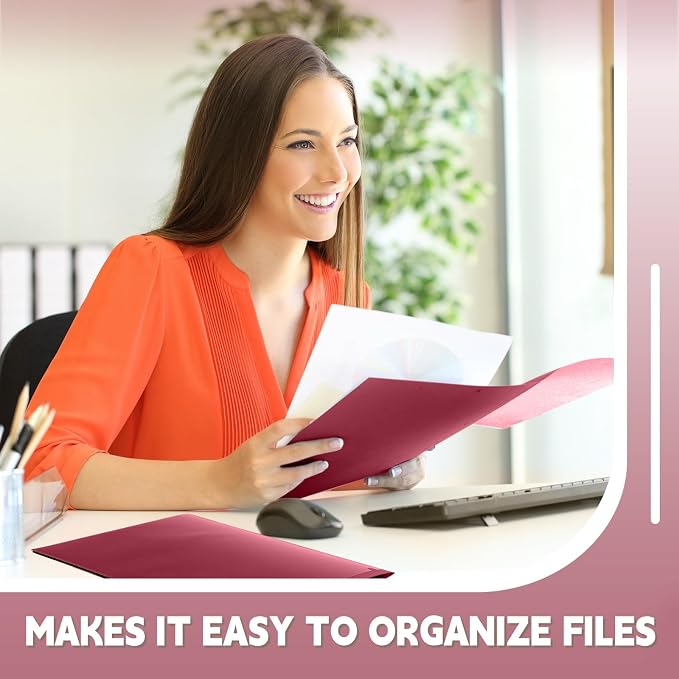 Henoyso 36 Pack Dark Red Plastic Folders - Image 5