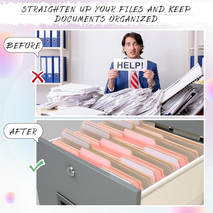 24 Pcs File Folders 9.5x11.6 Inch Manilla Folders Letter Size - Image 4