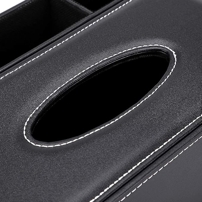 PU Leather Household Office Rectangular Tissue Box Storage Organizer Box | - Image 5