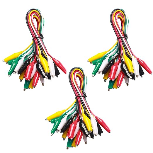 WGGE WG-026 10 Pieces and 5 Colors Test Lead Set & Alligator Clips, 20.5 inches by WGGE