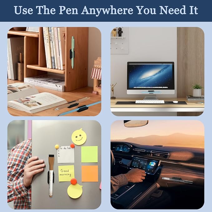 ZUFECY 15-Pack Rubber Pen Holder, Adhesive Silicone Pencil Holder - Image 6