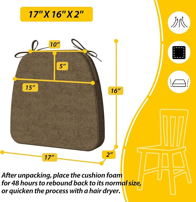 AAAAAcessories D-Shaped Chair Cushions, Machine-Washable Cover - Image 2