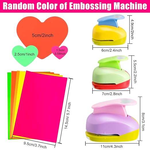 CHENGU 3 Pack Heart Craft Hole Punch 2, 1 and 5/8 Inch Punch Paper Punchers - Image 2