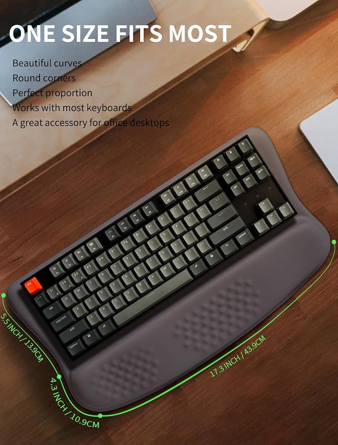 Ergonomic Wave Wrist Rest with Keyboard Stand, Cushioned Palm Rest, Comfortable - Image 6