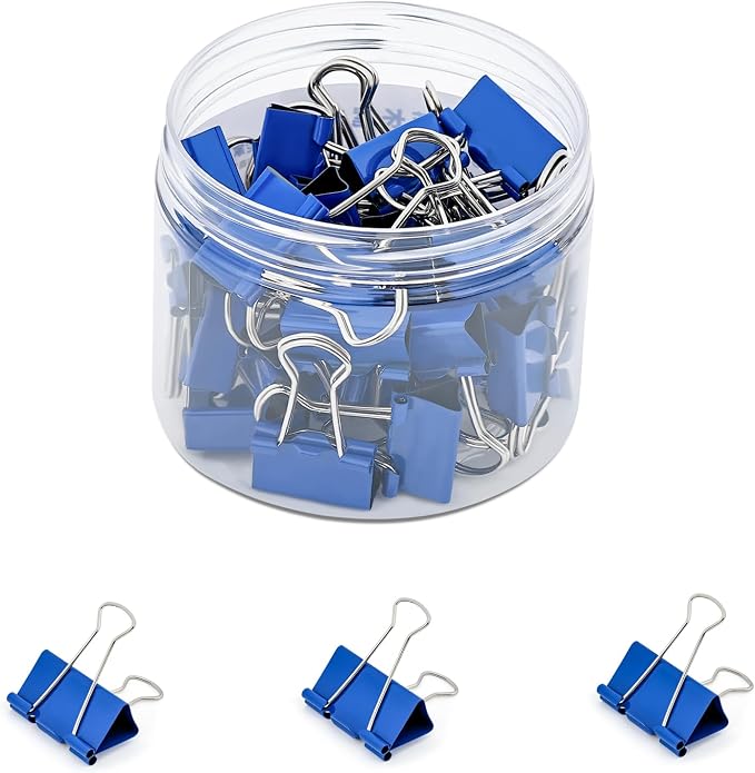 Temiary 40 Pcs Binder Clips, 0.75 Inch Mini Metal Binder Paper Clip by Temiary