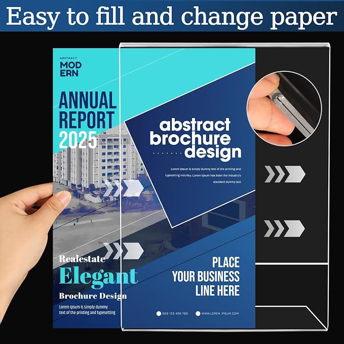 6 Pack 8.5x11 Inch Acrylic Sign Holder Clear Plastic Table Paper Display Stand - Image 6