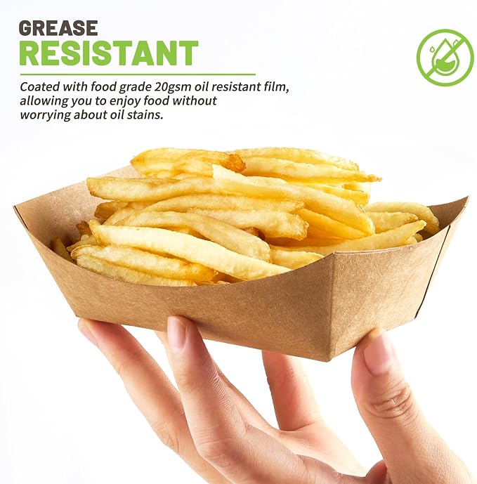 ZORRITA Small Paper Food Trays, 1 Lb, 250 Pack | Disposable, Kraft Brown Food - Image 4