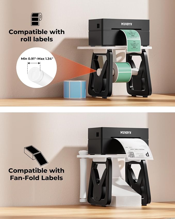 MUNBYN Thermal Label Holder for Rolls and Fanfold Labels | Label Roll Holder - Image 3