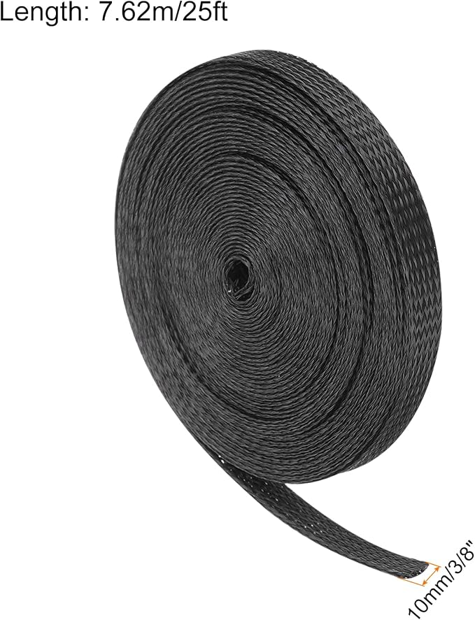 25ft PET Expandable Wire Loom 3/8 Inch, PET Braided Wire Sleeving Cable - Image 2