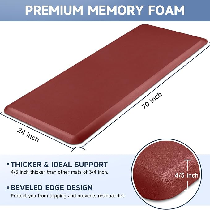 4/5 Inch Thick Kitchen Mats for Floor, StepRite Kitchen Rug for Standing Desk - Image 2