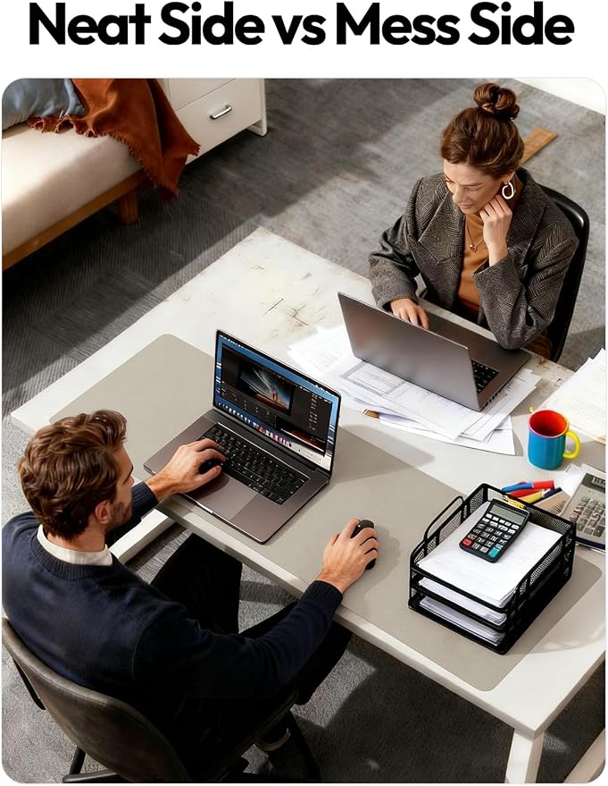YSAGi Leather Desk Pad Protector, Office Desk Mat, Large Mouse Pad, Non-Slip PU - Image 6