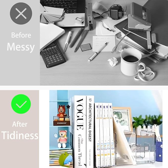 4 Pack Clear Acrylic File Organizer, Purse Organizer, File Sorter Desktop File - Image 7