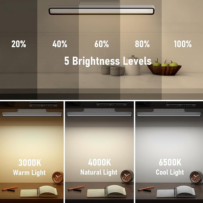 Desk Light Bar 16.5in Magnetic Rechargeable LED Light Bar, 6000K Color - Image 2