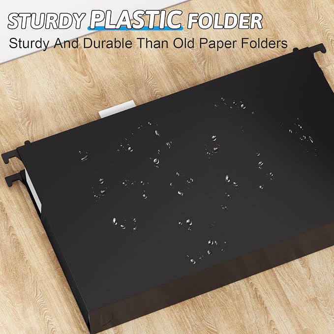 Plastic Extra Capacity Legal Size Hanging File Folders, 12 Pack Reinforced - Image 2