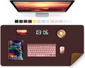 Large Desk Mat 35.4" x 17", PU Leather Desk Pad Protector, Non-Slip Large Mouse by METEOROCK