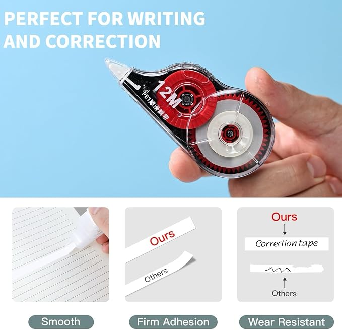 39.37ft Correction Tape with Dispenser, 6-Count Pack, Opaque and Easy-to-Use - Image 3
