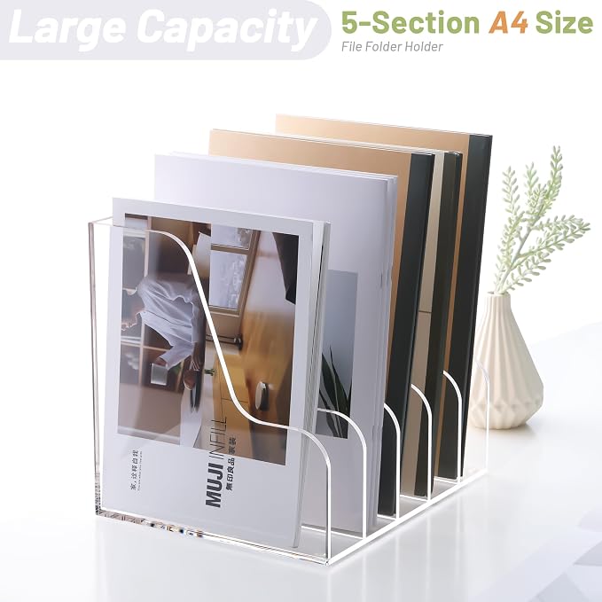 SANRUI Acrylic File Organizer, Compact Desk Organizer - Image 5