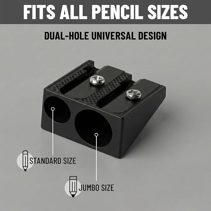 Mr. Pen- Handheld Metal Pencil Sharpener, 6 Pack | 2-Hole Dual Size - Image 2