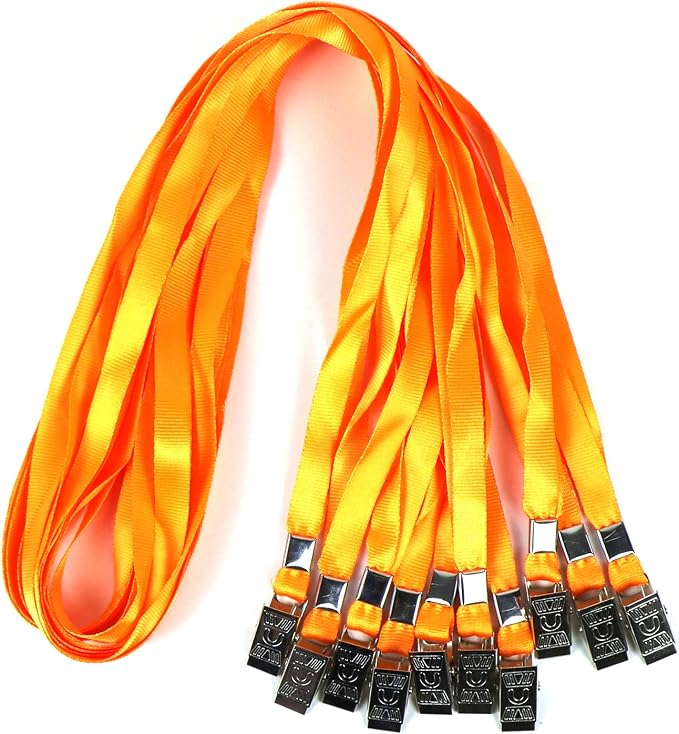 Ollain Lanyards for Id Badges Nylon Neck Flat Cruise Lanyard Bulldog Clips by Ollain