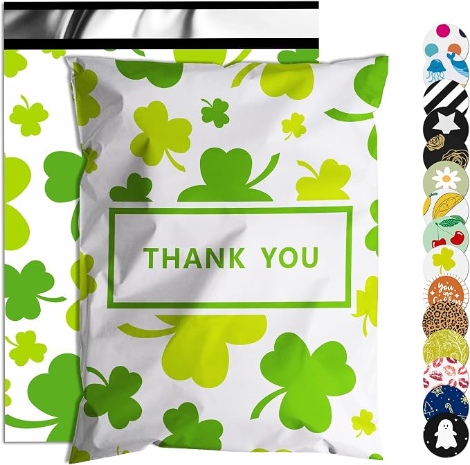St Patrick's Day Poly Mailer 6x9 Inch 100 Pcs, Waterproof and Tear-Resistant by JOWLROEL