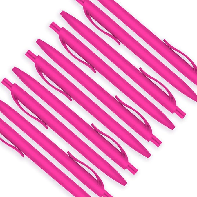 deegtran Pens Bulk, 100 Pack No Bleed Hot Pink Barrel Click Pens, Wholesale - Image 4