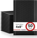 Fuxury Bubble Mailers 4x8 Inch 50 Pack Black Padded Envelopes, Self-Seal by Fuxury