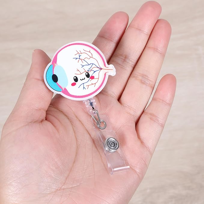 Funny Eye Anatomy Nurse Badge Reel, Cute Ophthalmology Retractable ID Badge - Image 4