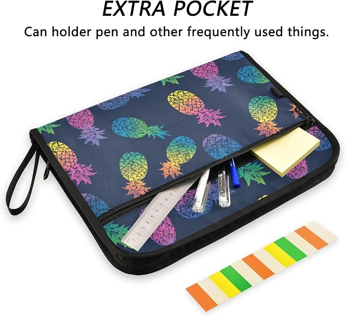 Iridescent Pineapple Accordion File Organizer Expanding Document Folder - Image 2