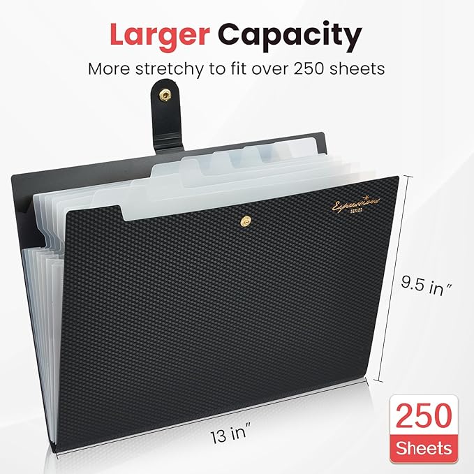 Sooez Accordion File Organizer, Letter Size Expanding File Folder - Image 3