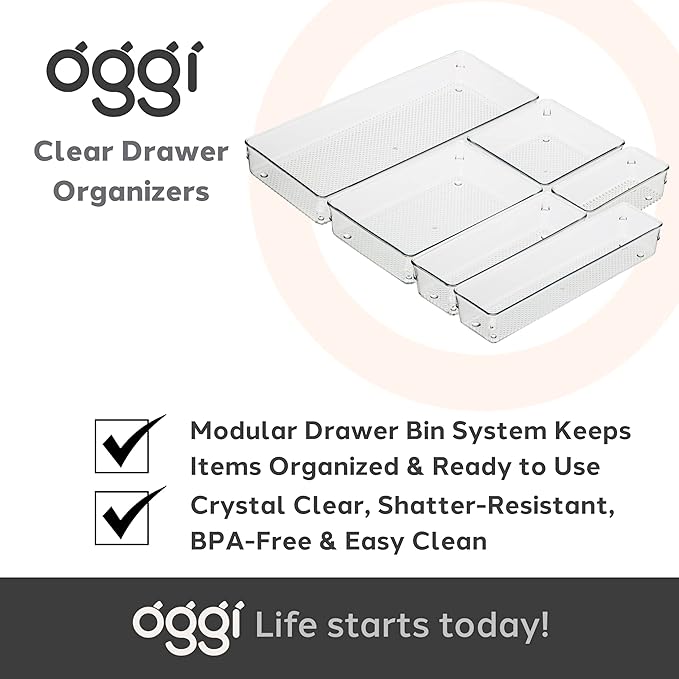 Oggi Clear Drawer Organizer | 6" X 9" | Pack of 2 | - Image 7