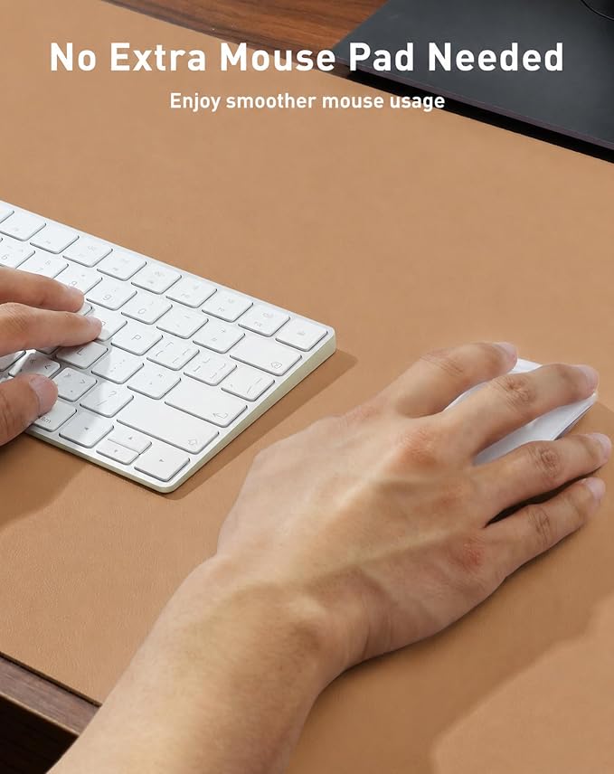 Aothia Faux Leather Desk Mat for Keyboard & Mouse | Creates One Clean Surface - Image 4