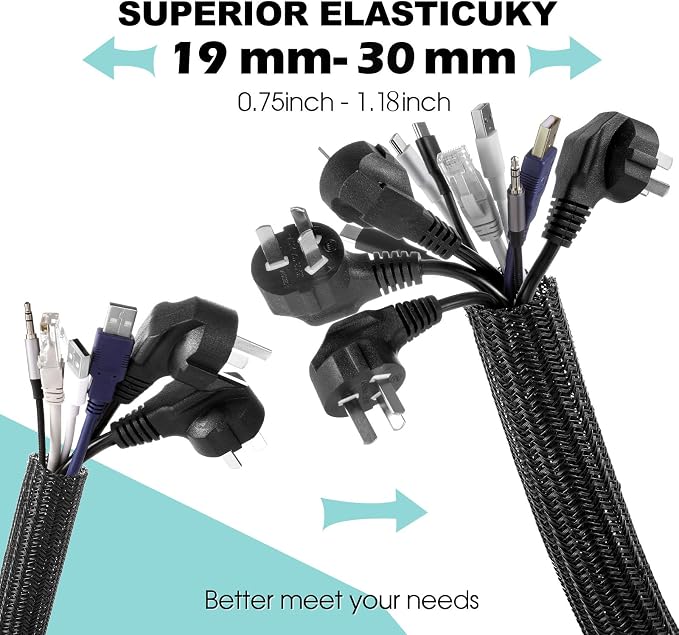 AGPTEK Cable Sleeve, 6.6ft - Image 2