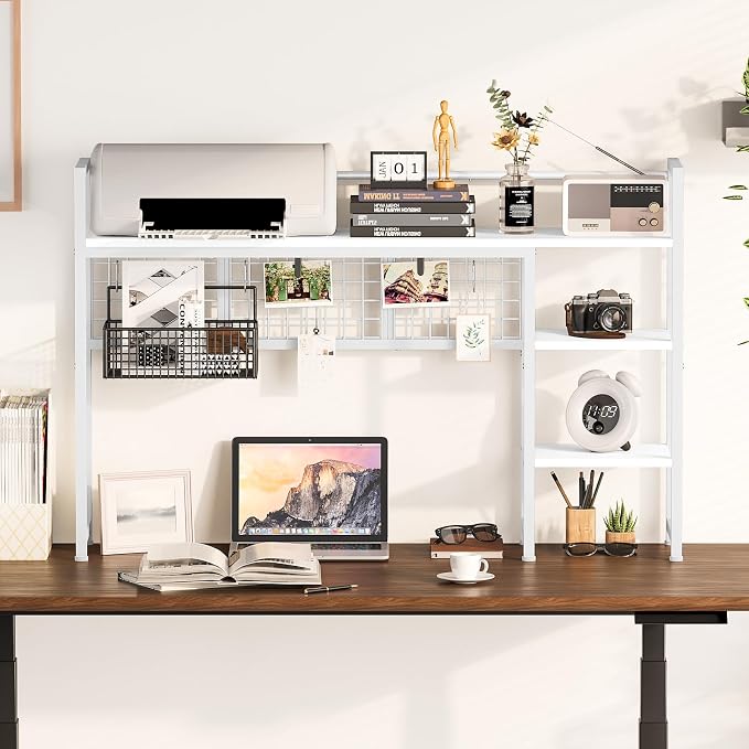 Snughome Desk Shelf, 44.9" Desktop Organizer Shelf, Desk Hutch - Image 4