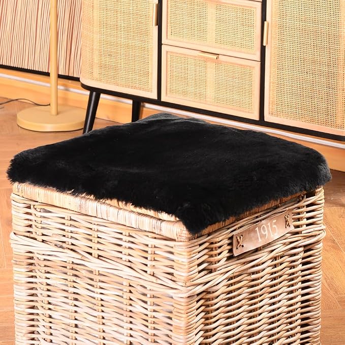 LLB Sheepskin Chair Covers Office Chair Cushion Dining Room Chair Pads Desk - Image 4