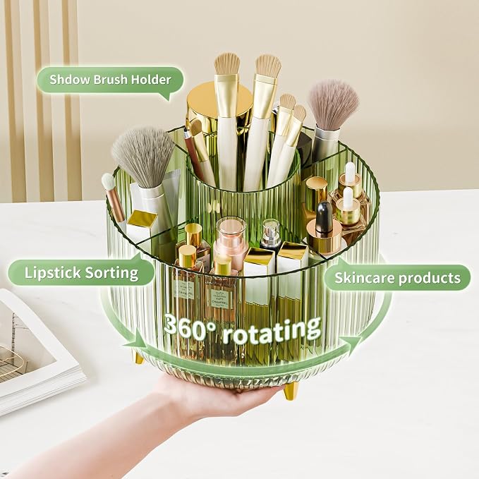 fanado 360° Rotate Makeup Brush Holder Organizer, Makeup Organizers Countertop - Image 2