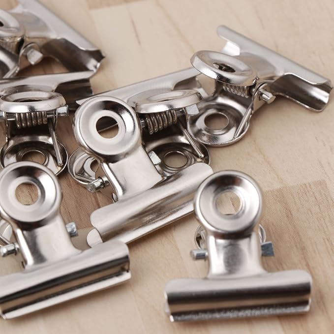 10 Pack 22mm Metal Binder Clips, Small Stainless Steel Bulldog Clamps - Image 9