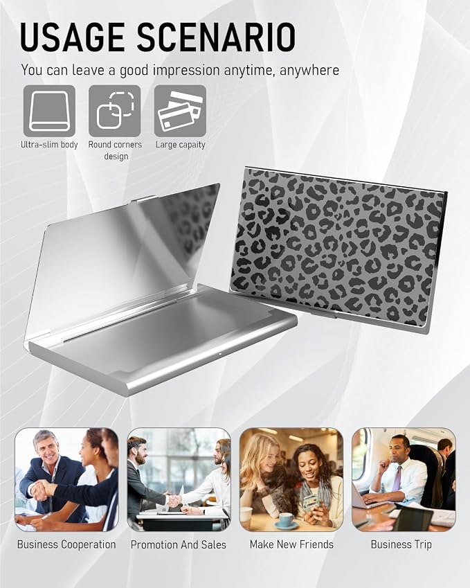 Business Card Metal Slim Organizer, Professional Stainless Steel Square Pocket - Image 6
