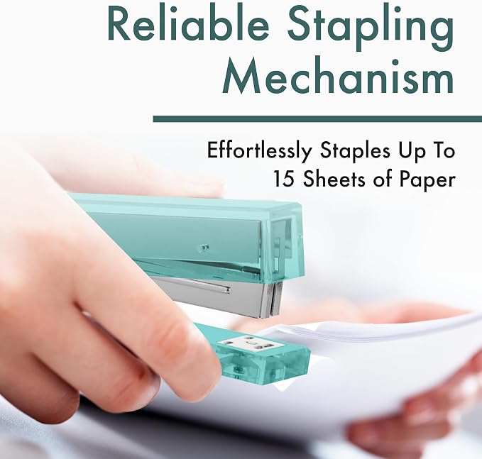 OfficeGoods Acrylic Stapler – Aesthetic & Durable Green Desk Staple - Image 5