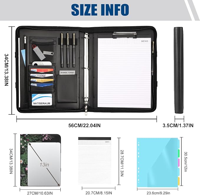 Portfolio Binder 3 Ring Includes Pen and 5 Dividers - Image 2