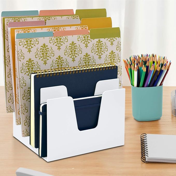 Acrimet 5 Section Incline File Sorter Organizer, Desktop Mail Holder, - Image 5
