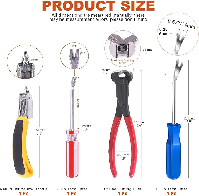 4Pcs Upholstery Staple Remover Nail Puller Nail Remover Tool Set - Image 2