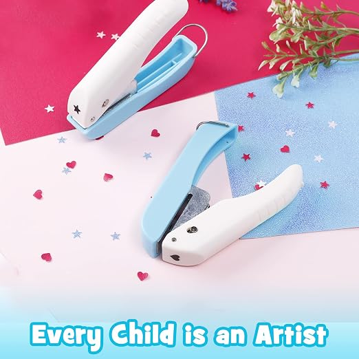 UCEC 2pcs Paper Hole Punch Shapes, Star Punch & Heart Single Holes Puncher | - Image 6