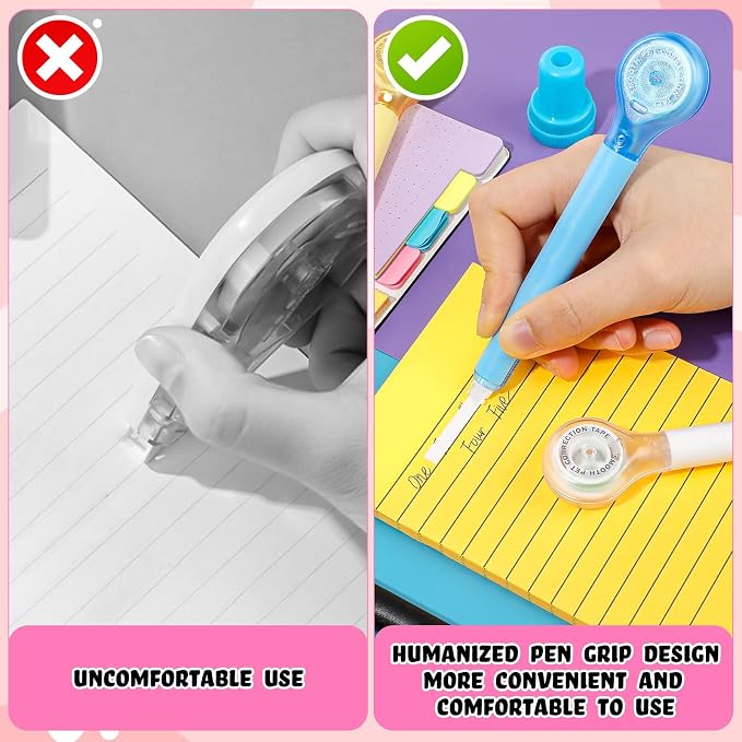 Gersoniel 5 Pack Correction Tape Pen Correctional Ink Tape Push Pull Protective - Image 6