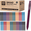 Pens Bulk, 60 Pack Retractable Ballpoint Pens Black Ink | 1.0mm Smooth Writing by Sikao