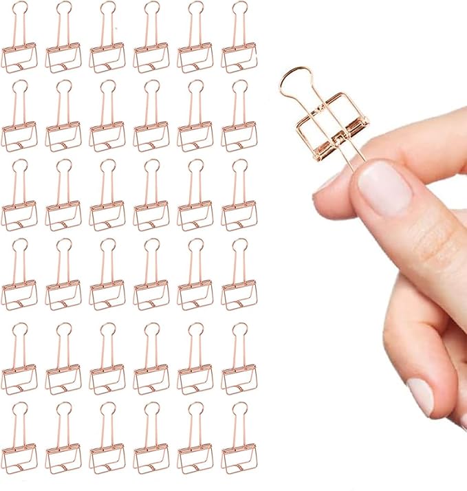 Rose Gold Hollow Out Micro Binder Clips - Image 6