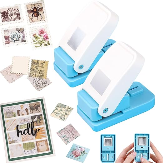 2 Pcs Paper Punch | Stamp Punch | Square Hole Punches | 1" Square & 1x0.8 inch by CYFUNDESIGN