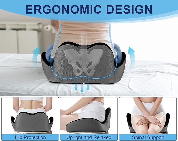 Premium Orthopedic Seat Cushion, X Large Breathable Office Chair Cushion - Image 2