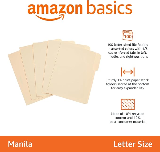 Amazon Basics Sturdy File Folders - Image 2