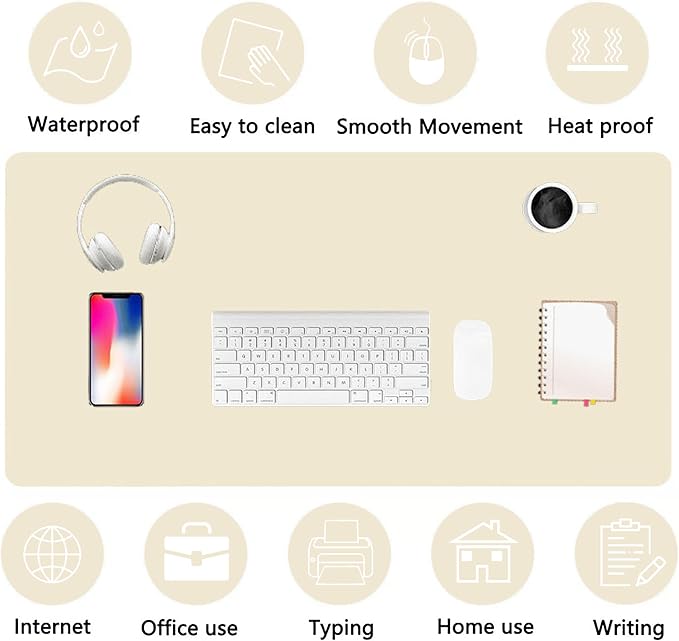 PU Leather Desk Pad Protector Gaming Mouse Pad Non Slip Desk Mat - Image 5